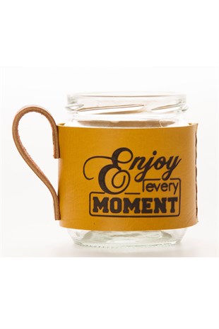 Canberra Deri Mug (Enjoy Every Moment) Sarı